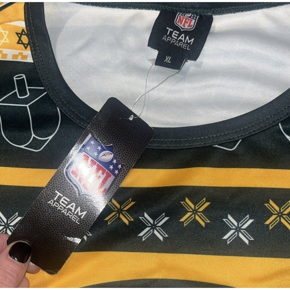 Green Bay Packers Men's Hanukkah Crew Neck Pullover Size XL -‎ NWT Ugly Sweater - Picture 3 of 4